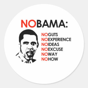 ADESIVO REDONDO NENHUM OBAMA, NENHUMA MANEIRA
