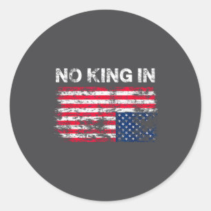 Adesivo Redondo Nenhum Rei Na América Bandeira Americana Invertida
