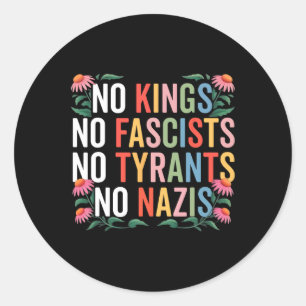 Adesivo Redondo Nenhum rei na América nenhum fascista resiste a Tr