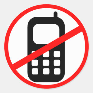 Adesivo Redondo Nenhum símbolo dos telefones móveis
