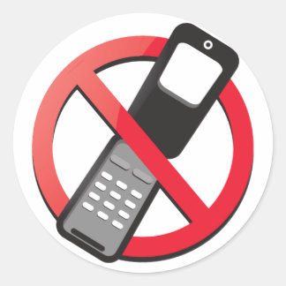 Adesivo Redondo Nenhum telefone celular permitido