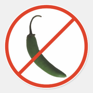 Adesivo Redondo Nenhuma comida picante por favor