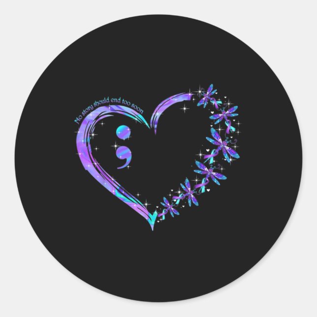 Adesivo Redondo Nenhuma História Deve Acabar Demasiado Cedo Com A  (Frente)