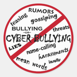 Adesivo Redondo Nenhuma Mensagem de Bullying A Preferencialmente E