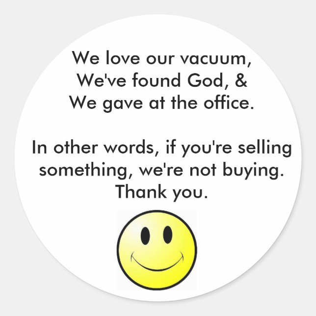 Adesivo Redondo Nenhuma solicitação (Frente)