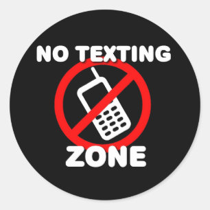 Adesivo Redondo Nenhuma zona de Texting
