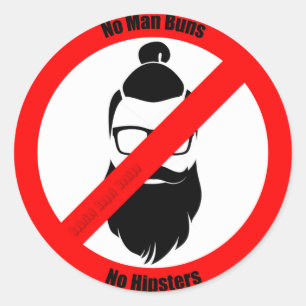 Adesivo Redondo Nenhuns bolos do homem nenhuns hipsteres