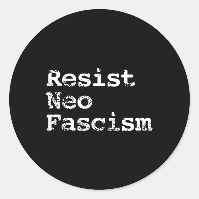 Adesivo Redondo Neo Fascismo Anti Trump Anti-Bolsonaro Presente #2 (Frente)