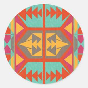 Adesivo Redondo Neo Native Tribal