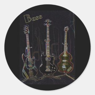 Adesivo Redondo Neon Bass Sticker
