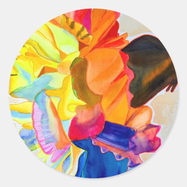 Adesivo Redondo Neon Carnação (Frente)