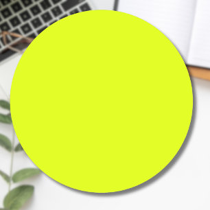 Adesivo Redondo Neon Chartreuse Sólido Cor Cor da tendência