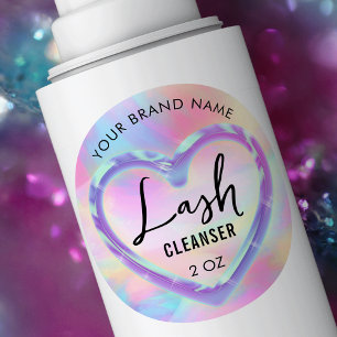 Adesivo Redondo Neon Colors Holographic Girly Lash Bath Cleanser