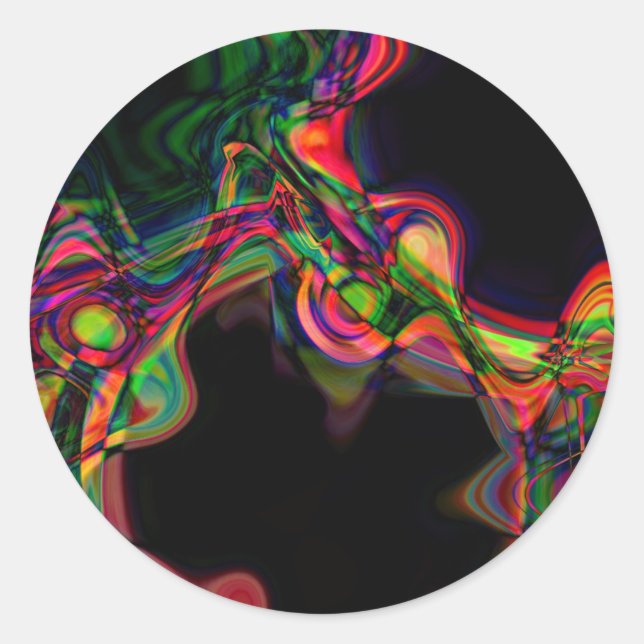 Adesivo Redondo Neon Dance II Sticker (Frente)