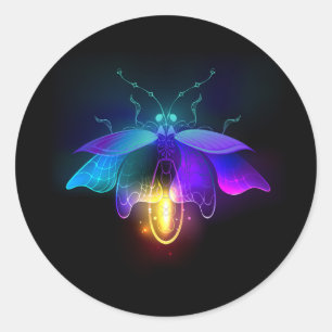 Adesivo Redondo Neon Firefly a preto