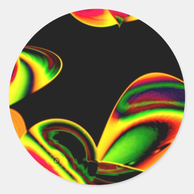 Adesivo Redondo Néon folha (Frente)