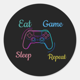 Adesivo Redondo Neon gaming design customizable