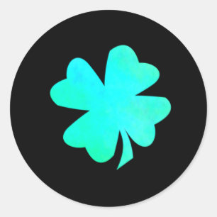 Adesivo Redondo Neon Green Blue Shamrock Stickers