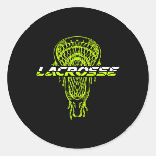 Adesivo Redondo Neon Green Glow Stick Crosse Esportes Lacrosse