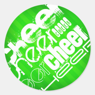 Adesivo Redondo Neon Green Stripes