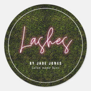 Adesivo Redondo Neon Greenery Lash Artista Cosmetólogo