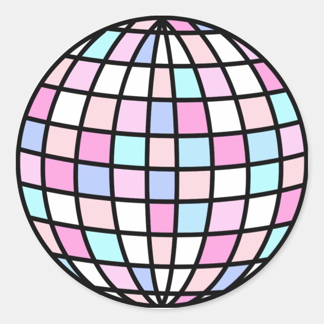 Adesivo Redondo Neon Groovy Disco Birthday (Frente)