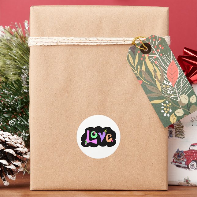 Adesivo Redondo Neon Love Stickers (Criador carregado)