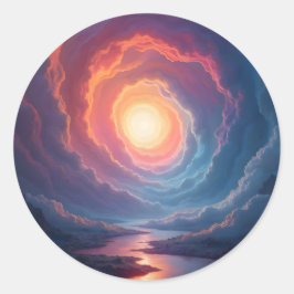 Adesivo Redondo Neon Maelstrom - 