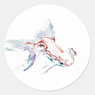 Adesivo Redondo Neon Multicolor Rainbow Fish/Goldfish/Koi