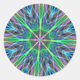 Adesivo Redondo Neon Pastel Aura Mandela, legal e vibrante