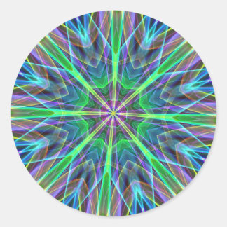 Adesivo Redondo Neon Pastel Aura Mandela, legal e vibrante