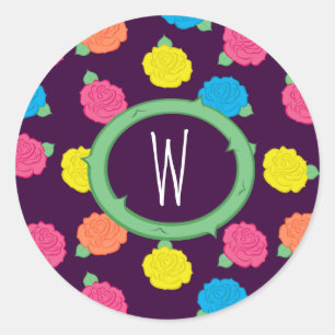 Adesivo Redondo Neon Rosa Sticker