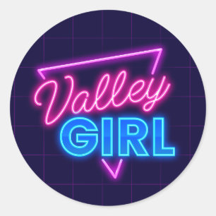 Adesivo Redondo Neon Valley Girl Sticker