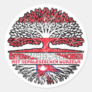 Adesivo Redondo Nepal Nepalesisch Österreichisch Österreich Baum