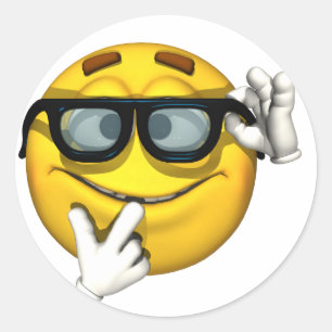 Adesivo Redondo Nerd Amarelo