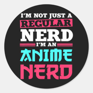 Adesivo Redondo Nerd de anime manga de arte Cosplay Otaku Gift