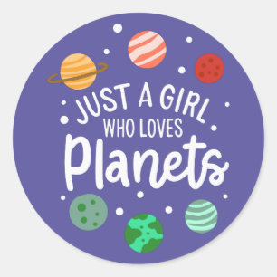 Adesivo Redondo Nerd De Ciência Que Ama Planetas