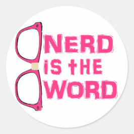 Adesivo Redondo Nerd é a palavra
