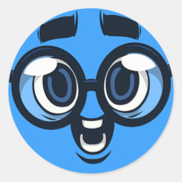Adesivo Redondo Nerd Emoji