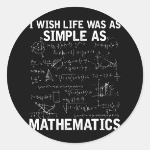 Adesivo Redondo Nerd Encantado de Matemática do Professor de Mate