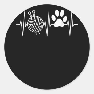 Adesivo Redondo Nerd Engraçado Avó Mãe Knit Agulha Yarn