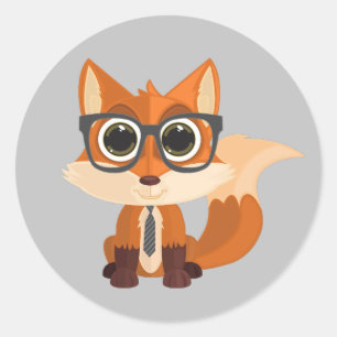 Adesivo Redondo Nerd Fox