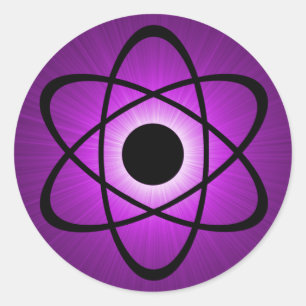 Adesivo Redondo Nerdy Atomic Stickers, Roxo
