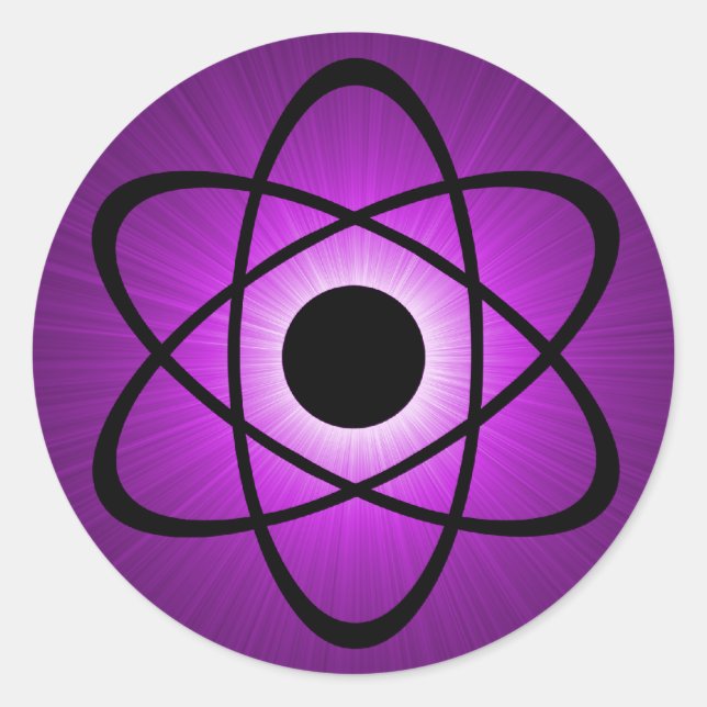 Adesivo Redondo Nerdy Atomic Stickers, Roxo (Frente)