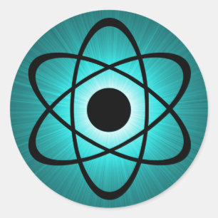 Adesivo Redondo Nerdy Atomic Stickers, Teal