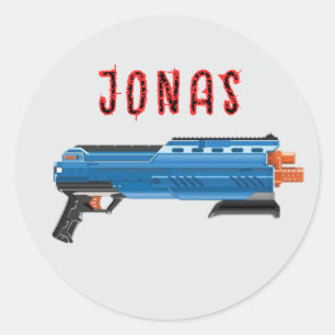 Adesivo Redondo Nerf Rival Atlas Party Stickers.