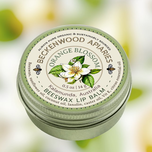 Adesivo Redondo Neroli Laranja Amargo ou Abelhas De Mel (Criador carregado)