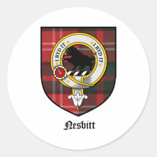 Adesivo Redondo Nesbitt Clan Crest Crachá Tartan