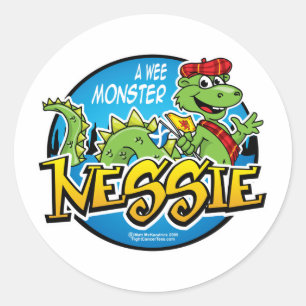Adesivo Redondo Nessie: Um monstro pequenino
