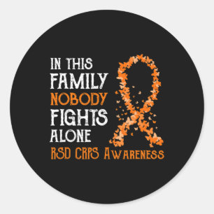 Adesivo Redondo Nesta Família Ninguém Luta Sozinho Com O RSD CRPS